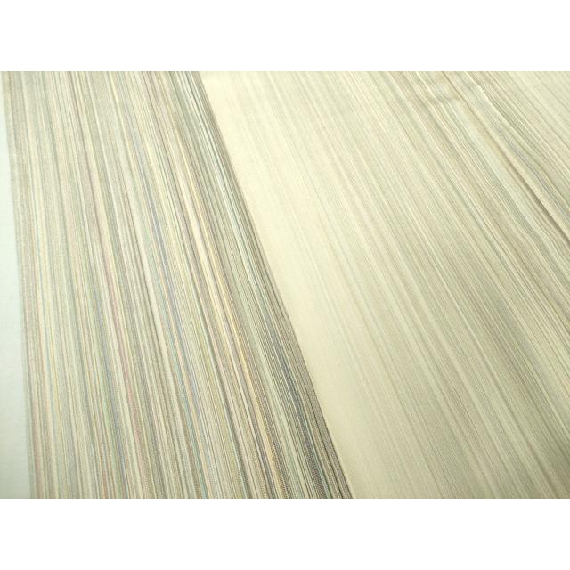 平和屋着物▽極上　本塩沢　やまだ織　200色　単衣　縞　逸品　DZAB5876kh6_5