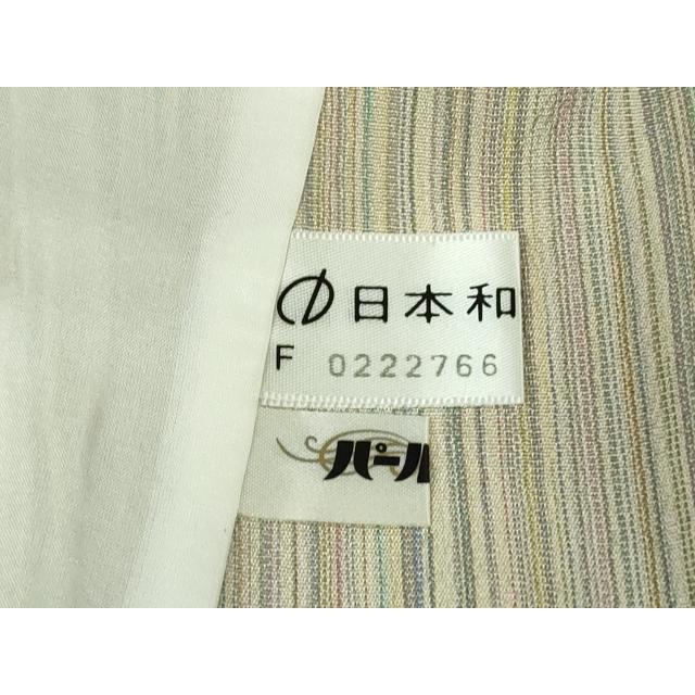 平和屋着物▽極上　本塩沢　やまだ織　200色　単衣　縞　逸品　DZAB5876kh6_9