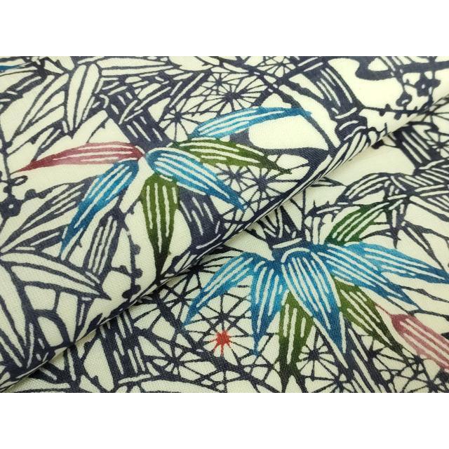 平和屋本店■最高級　夏物　城間栄順　本場琉球紅型　九寸開き名古屋帯　草花文　麻　反端・紙タグ付き　逸品　未使用　DZAA8772kh5 平和屋本店＊最高級 夏物 城間栄順 本場琉球紅型 九寸名古屋