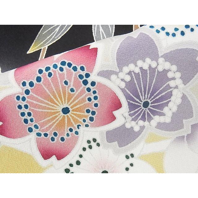 平和屋本店□極上 振袖 友禅 作家物 鴛鴦 暈し染め 黒地 正絹 逸品