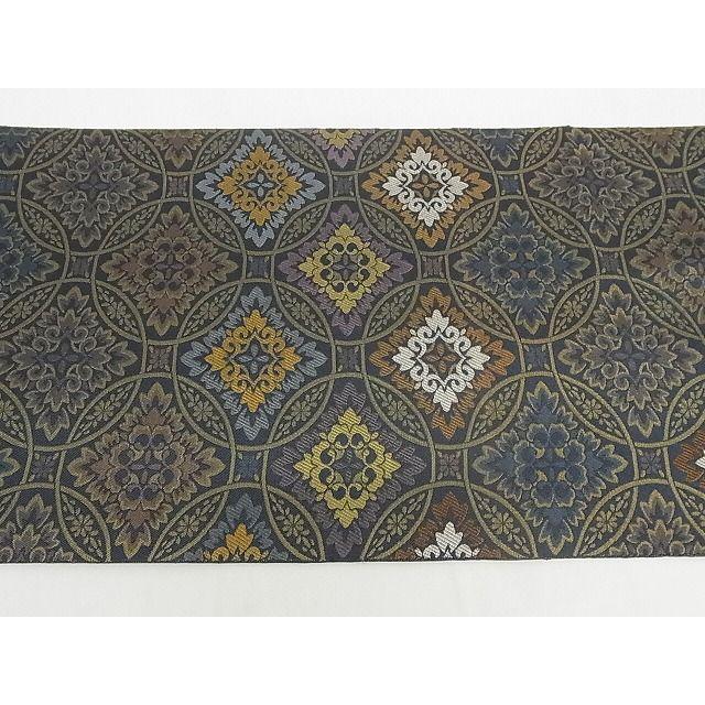 平和屋本店□極上 伝統工芸士 曽根武勇 両面全通柄袋帯 花