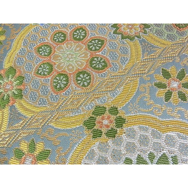 平和屋本店□極上 龍村晋謹製 全通柄袋帯 江華蜀紅錦