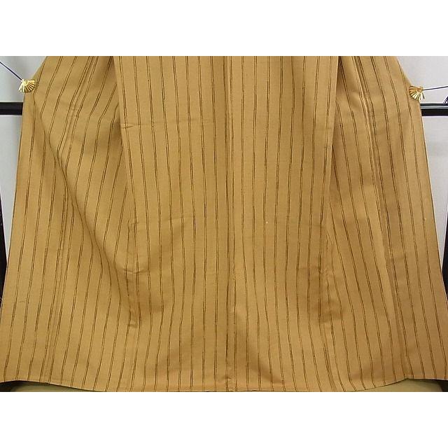 平和屋本店▽極上　伊兵衛織　工芸手織　単衣　縞　たとう紙付き　逸品　未使用　3kh1796 平和屋本店▽極上 伊兵衛織 工芸手織 単衣 縞 たとう紙付き 逸品 未