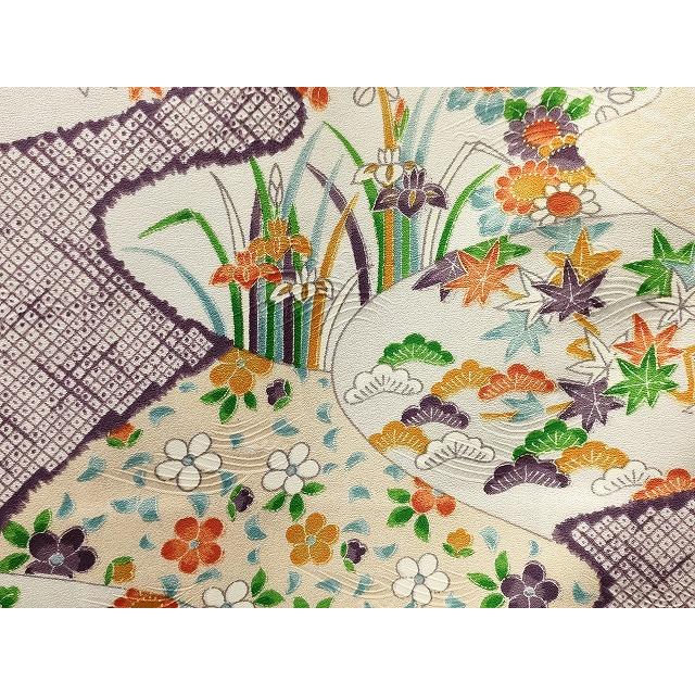 平和屋本店■着物 小紋 単衣 まとめて 20点 花柄 暈し染め 手描き 型染め 洗える着物 和服 ハンドメイド リメイク 生地 未使用品有 se4030_4