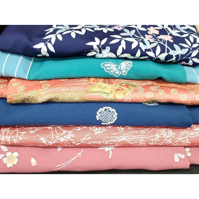 平和屋本店■着物 小紋 単衣 まとめて 20点 辻が花 花柄 洗える着物 和服 ハンドメイド リメイク 生地 未使用品あり se4083_2