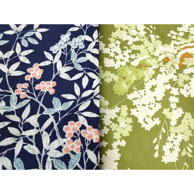 平和屋本店■着物 小紋 単衣 まとめて 20点 辻が花 花柄 洗える着物 和服 ハンドメイド リメイク 生地 未使用品あり se4083_8