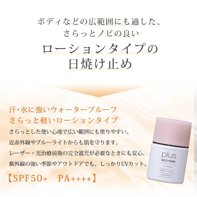 日焼け止め ポスト投函 プラスリストア ＵＶローション 1ml 5回分　5回分のサンプル SPF50+ PA++++　ウォータープルーフ｜helenasgarden｜02