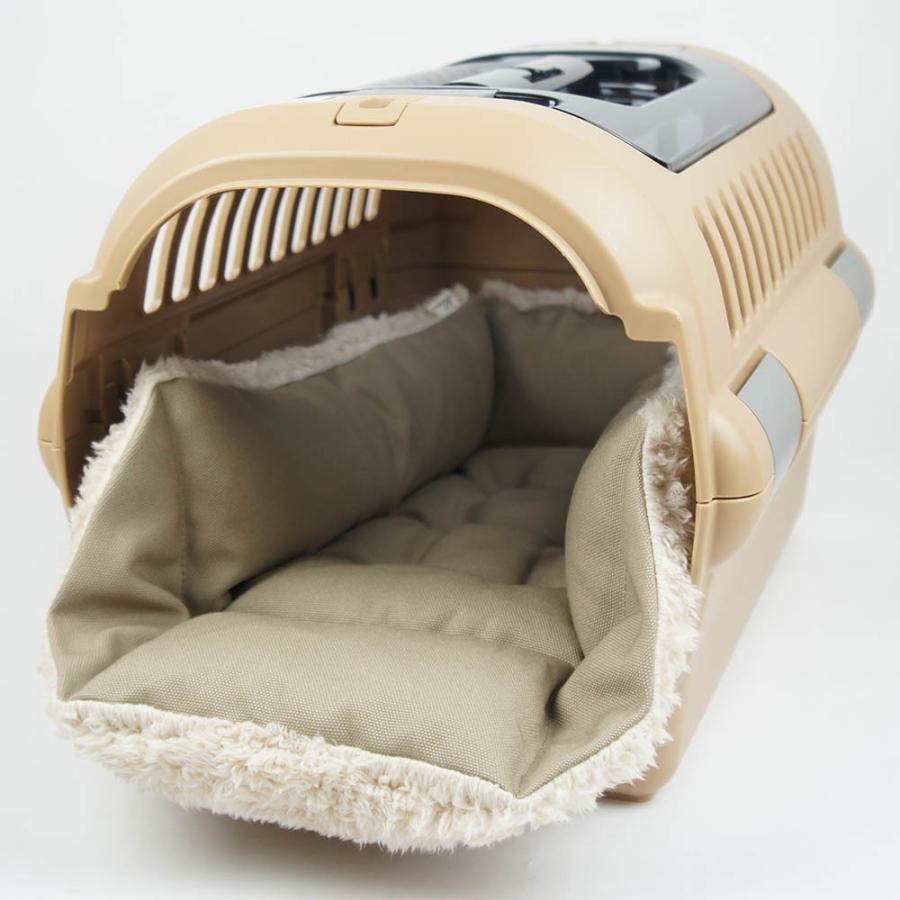 Helen'sペットベッド 8号帆布生地 クレート マット 生成ファー L