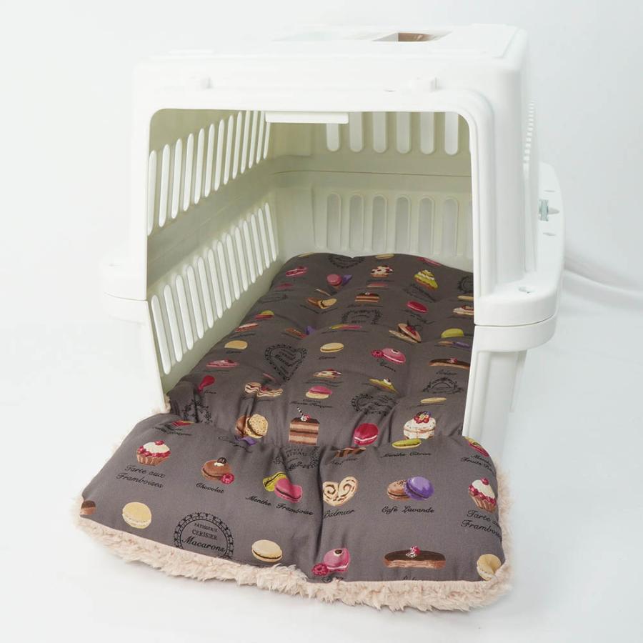 あごのせ縁無しクッション マカロンチョコファー Mサイズ クレート