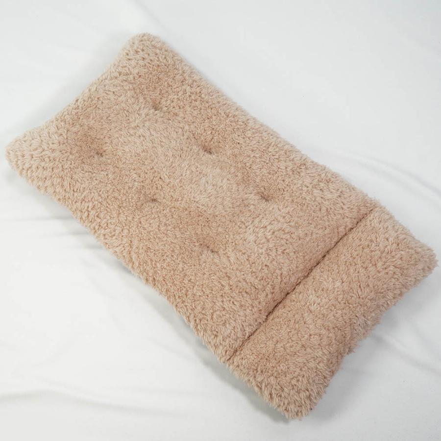 ここページ #2179 クレートクッションマット あごのせ縁無しクッション マカロンチョコファー Mサイズ