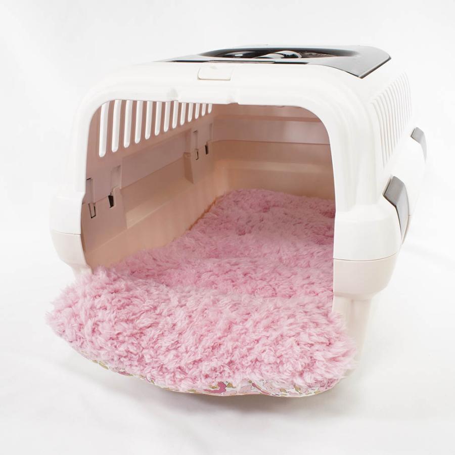 あごのせ縁無しクッション リバティプリント Betsy ピンクファー Sサイズ クレートクッションの画像