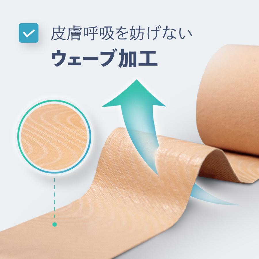 テーピング キネシオテープ ベージュ 75mm × 5m 4巻入 C&G キネシオロジーテープ キネシオ テーピングテープ マラソン 膝 足首 送料無料 爆買 | C＆G | 02