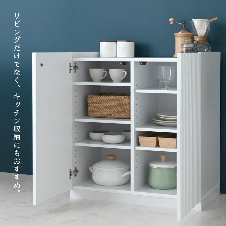 4FUL（フォーフル） 直送 収納棚 | ALAN キャビネット（72cm幅） ALN77-72C | コード穴付 組立式 天板ディスプレイ ...