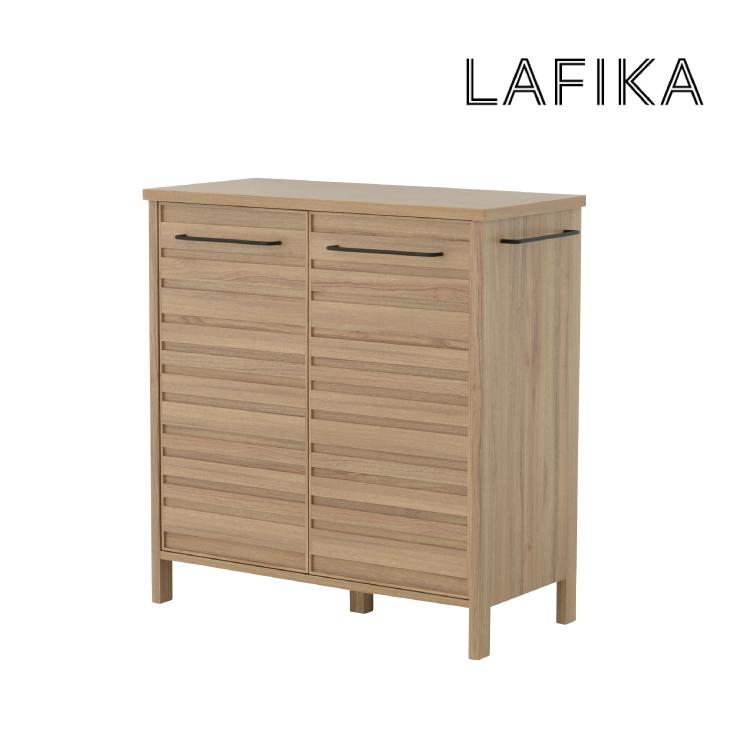 直送 キッチン収納棚 LAFIKA キッチンキャビネット LF90-90C 全2色 家具 キッチン 目隠し収納 タオルハンガー 収納棚 新生活の画像