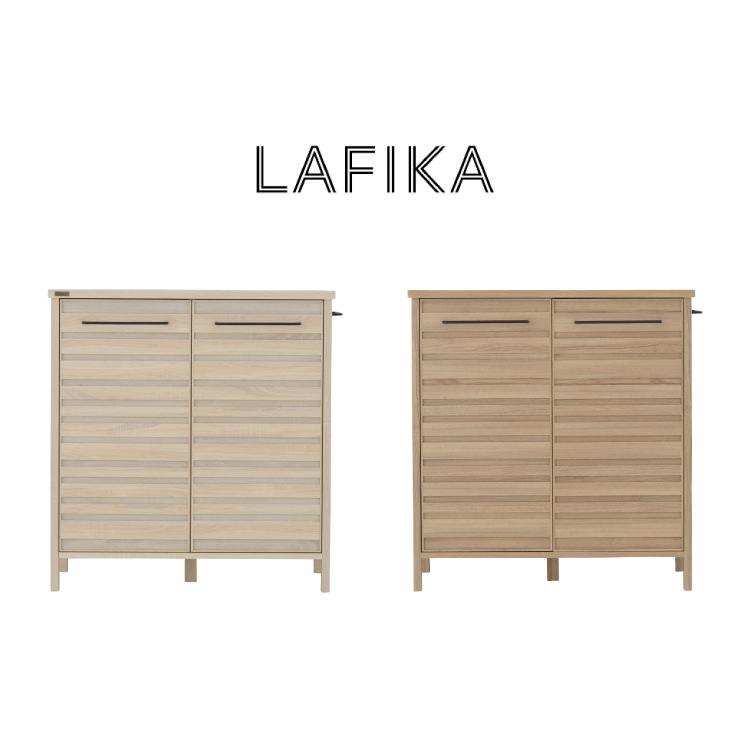 直送 キッチン収納棚 LAFIKA キッチンキャビネット LF90-90C 全2色 家具 キッチン 目隠し収納 タオルハンガー 収納棚 新生活の画像