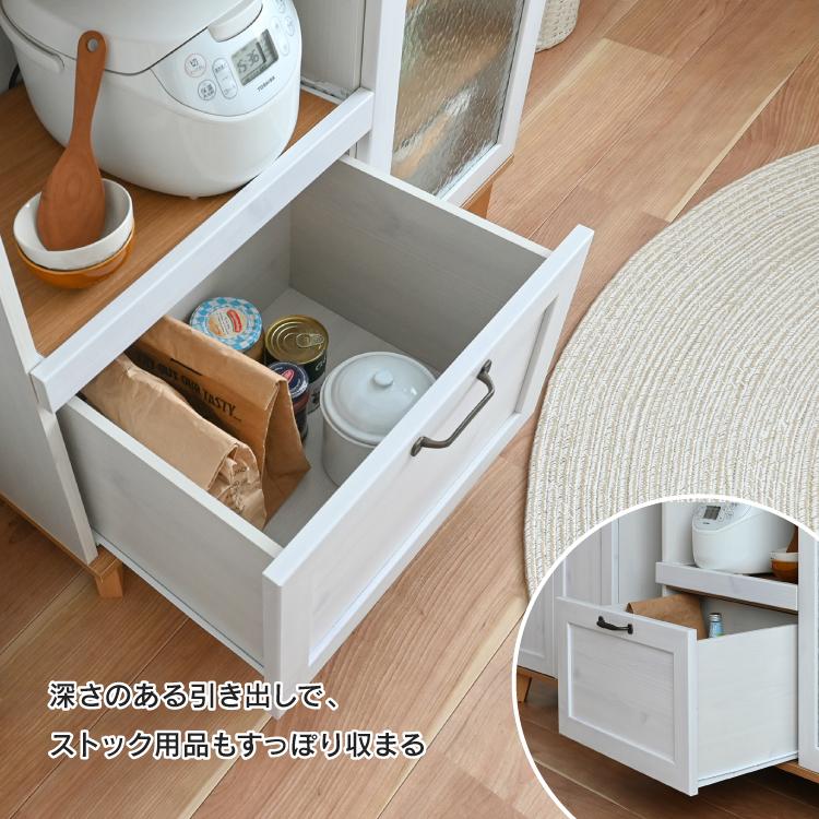 直送 レンジ棚 REBISTO レンジボード RV90-90RB 全2色 W90 H90cm デザインガラス 組立式 家具 キッチン 収納棚 新生活の画像