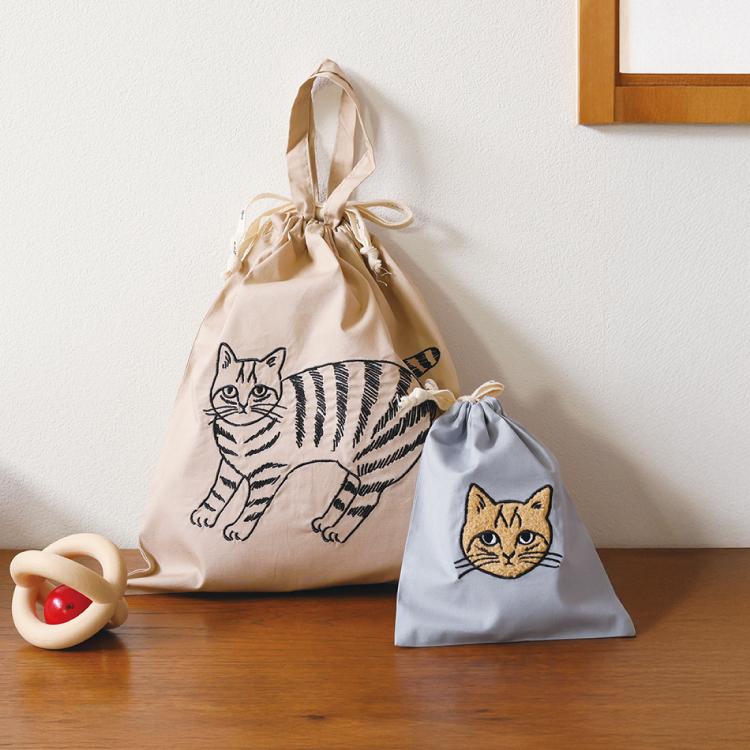松尾ミユキ トートバッグ 刺繍ドローストリングバッグ L 全4種 Matsuo