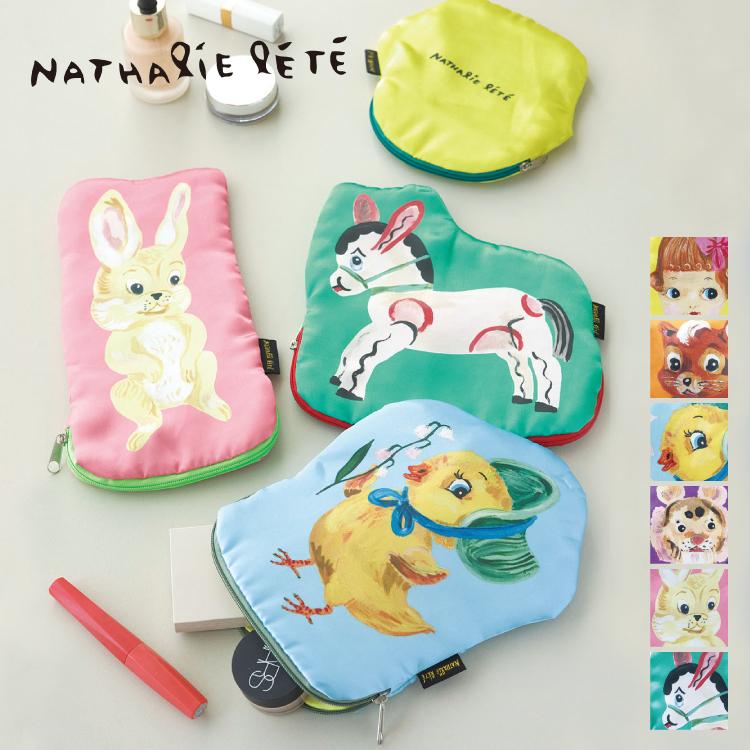 新品　ナタリーレテ　サテン ポーチ　ラビット　うさぎ　ウサギ Nathalie Lete ナタリーレテ ポーチ / ナタリー・レテ サテン