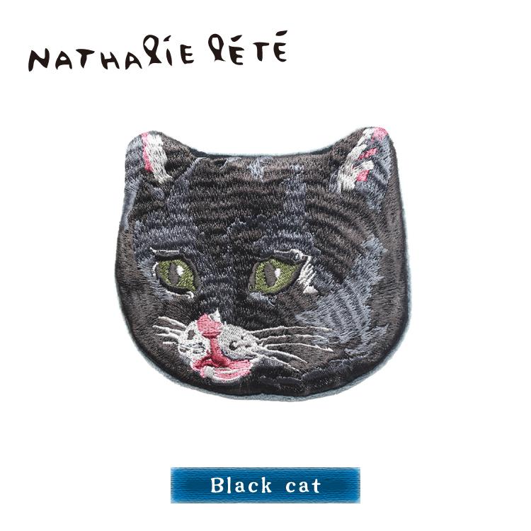 Nathalie Lete（ナタリーレテ） 猫 ポーチ 刺繍 キャットフェイス