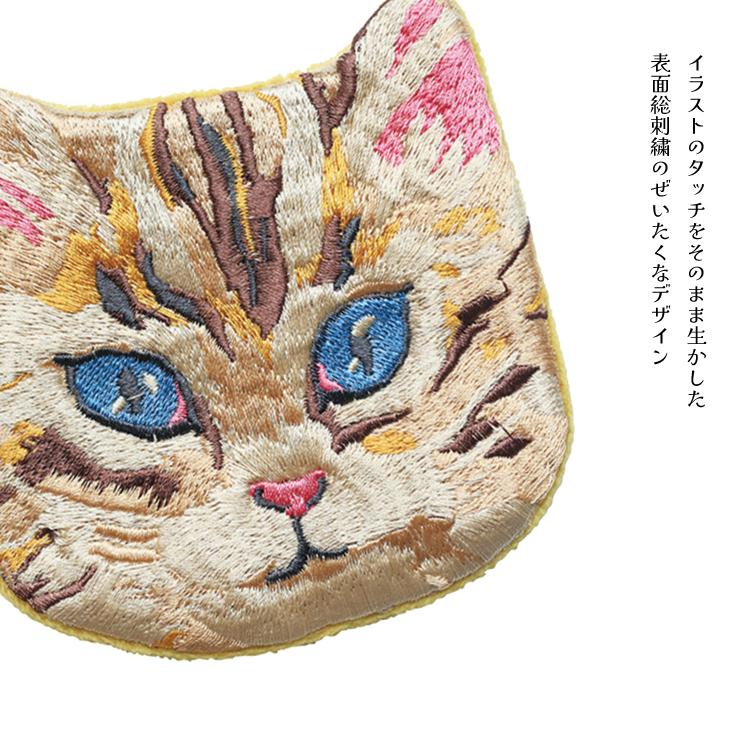 Nathalie Lete ナタリーレテ 猫 ポーチ / 刺繍 キャットフェイス Nathalie Lete ナタリーレテ 猫 ポーチ / 刺繍 キャットフェイス