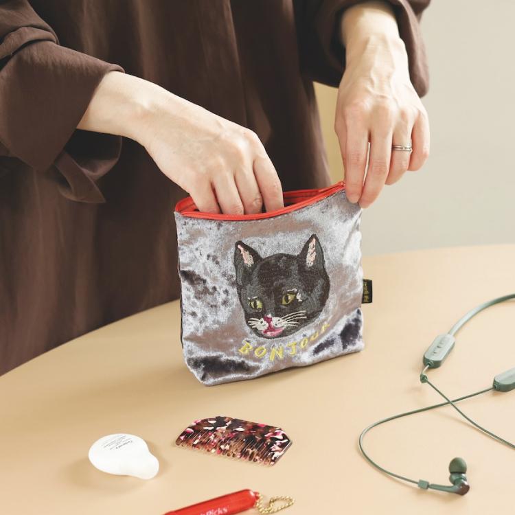 Nathalie Lete（ナタリーレテ） | ベロア ポーチ 全4種｜猫 うさぎ