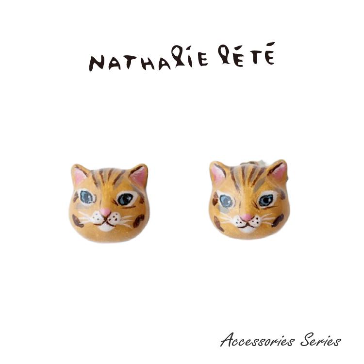 Nathalie Lete（ナタリーレテ） | ピアス 全4種 | ポーチ付き 猫 黒
