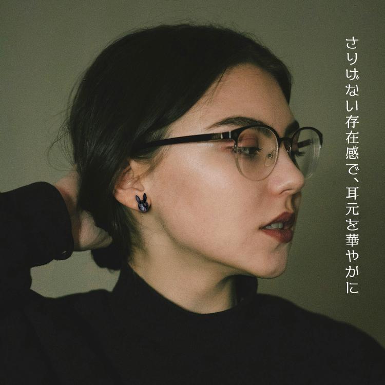 Nathalie Lete（ナタリーレテ） ピアス 全7種 ポーチ付き 猫 黒ねこ