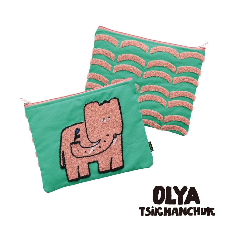 新品fafa フィフィレースのクラッチポーチ収納刺繍小物入りクリアスクエアポーチ 刺繍がしやすいファスナーフラットポーチ【IDEable】MT_002