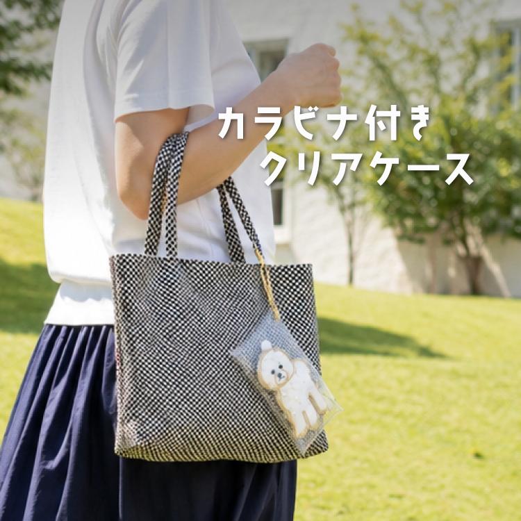 キーホルダー クリアケース 12×7×2cm カラビナ付き スナップボタン