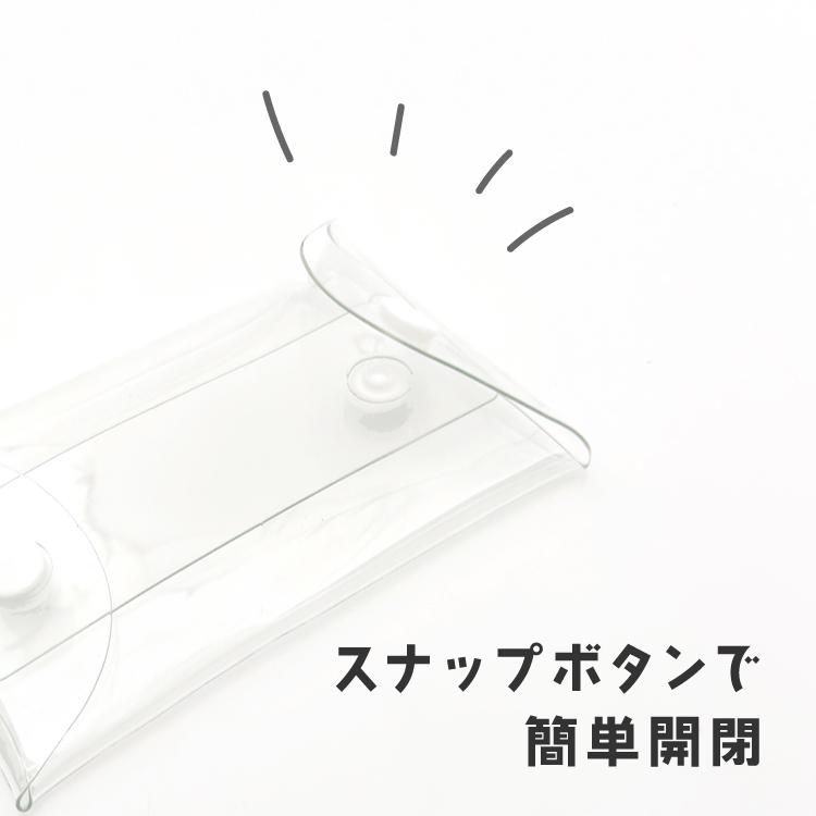 キーホルダー クリアケース 12×7×2cm カラビナ付き スナップボタン