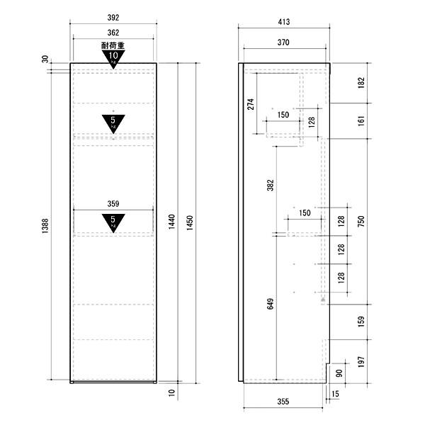 直送 収納 エルフォルム クリーナー ストレージ LFM-1440ST 全2色 掃除機 掃除用具 家具 インテリア お洒落 モダン 木製 朝日木材加工の画像