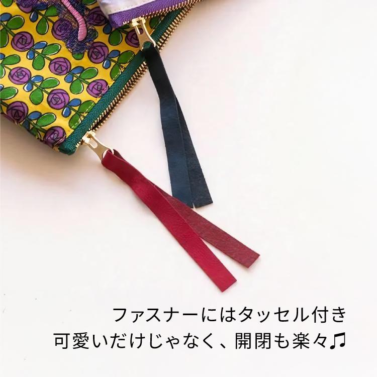 フラットポーチ AMICA ポーチ Sサイズ 全3種 刺繍 ステッチ マチ無し
