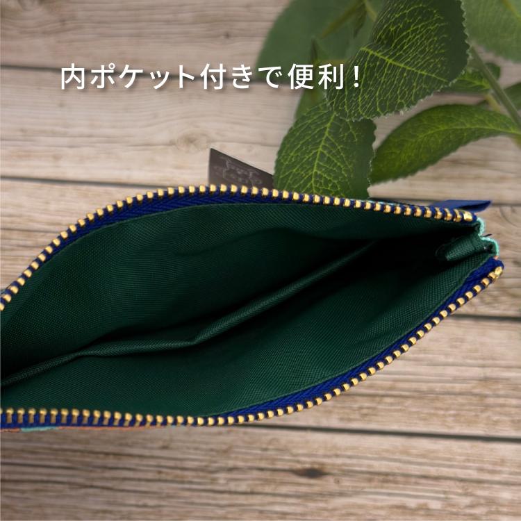 フラットポーチ AMICA ポーチ Sサイズ 全3種 刺繍 ステッチ マチ無し