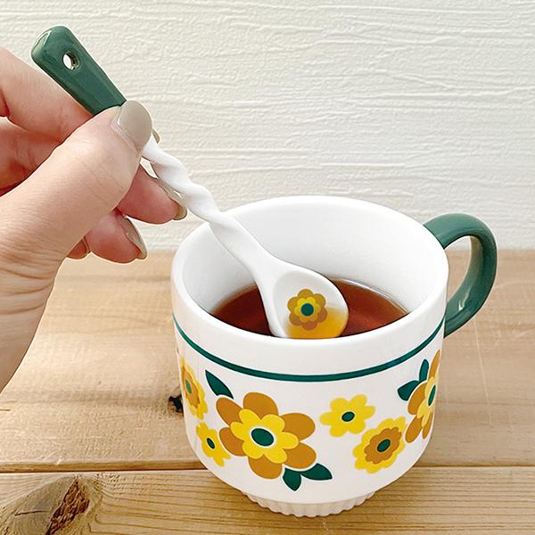 希少 清時代 レンゲ スプー ン 粉彩 2客　花柄 酒器 茶道具 陶磁器 花唐草スプーンBL(陶磁器製 れんげ)|食器通販の陶磁庵