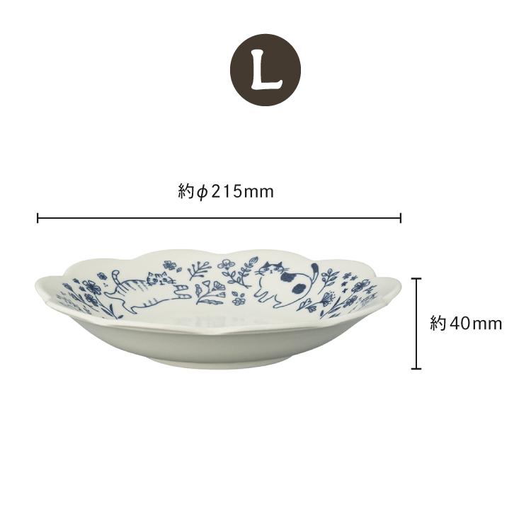 DECOLE 食器 お皿 猫 / デコレ KISSA お花プレート Lサイズ 日本