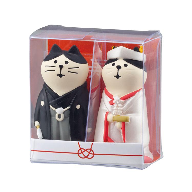 コンコンブル　ウェディング　セット DECOLE デコレ コンコンブル ウエディングマスコット 和装猫