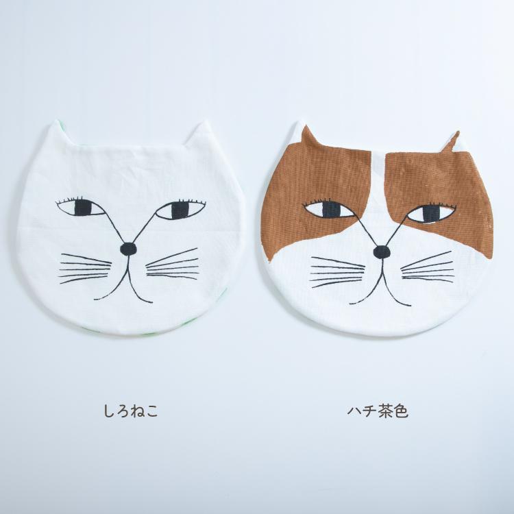 ハンカチ 猫型 ギフト エモエモ 動物ハンカチ 全2種 日本製 綿100