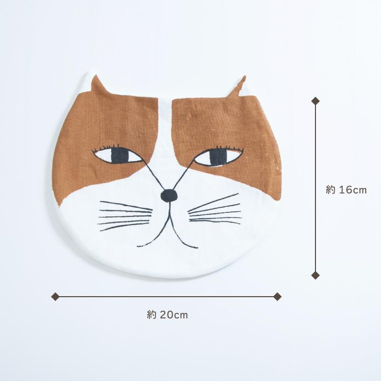 ハンカチ 猫型 ギフト エモエモ 動物ハンカチ 全2種 日本製 綿100
