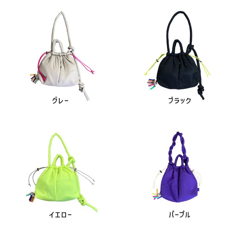 ショルダーバッグ パフ巾着2WAYトート 全4色 中綿 ふわふわ マグネット 