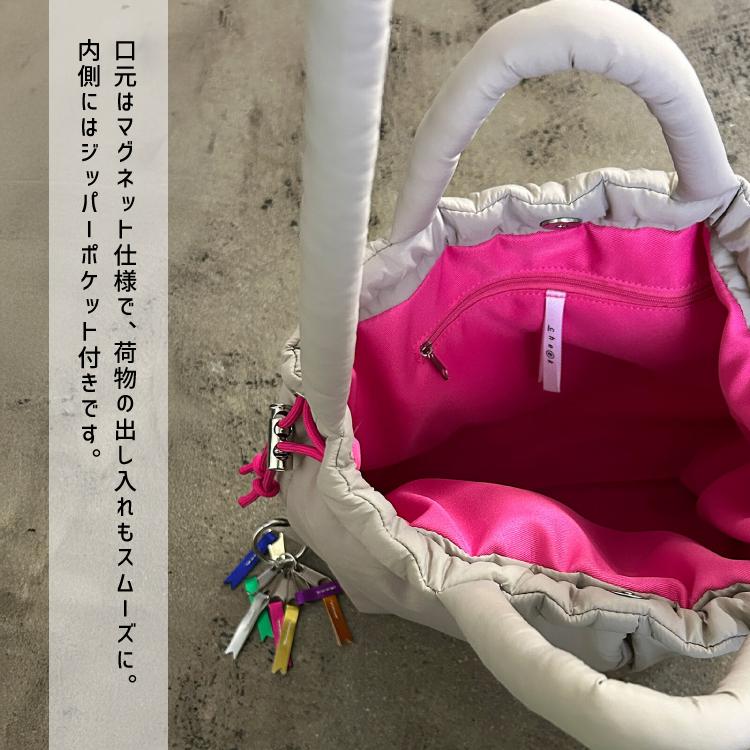 爆買 ショルダーバッグ パフ巾着2WAYトート 全4色 中綿 ふわふわ