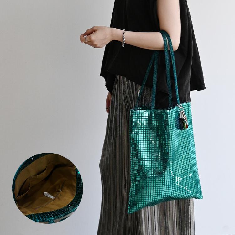 爆買 トートバッグ cheek disco shoulder 全5色 キラキラ スパンコール