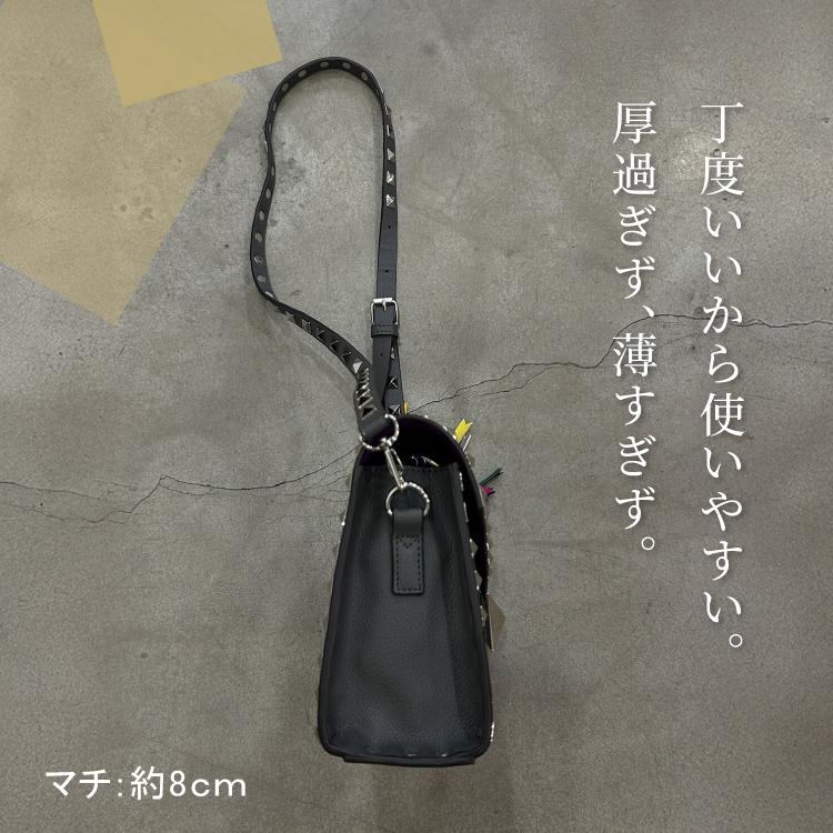 ショルダーバッグ studs shoulder 全5色 スタッズ シンプル かっこいい 個性的 インパクト 内ポケット チャーム 斜め掛け 肩掛け 長さ調節