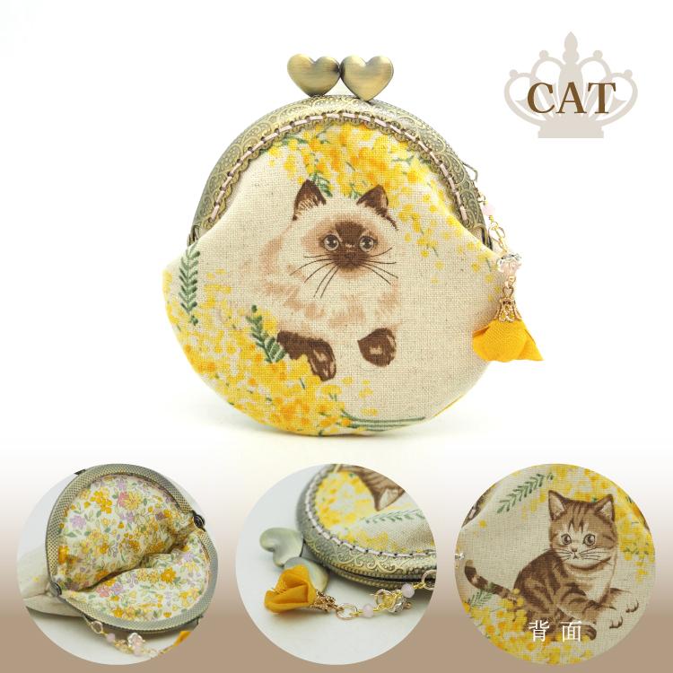 爆買 小銭入れ 猫 gonta1998 がま口ポーチ コインケース CAT 全8種