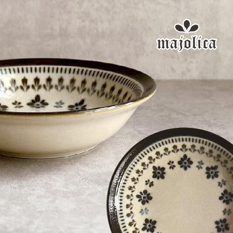 食器 マジョリカ 小鉢 美濃焼 陶器 和食器 ボウル おしゃれ 花柄 北欧