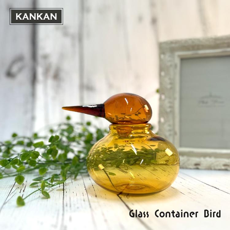 小物入れ | ガラス容器 バード 鳥 吹きガラス ガラス細工 置物