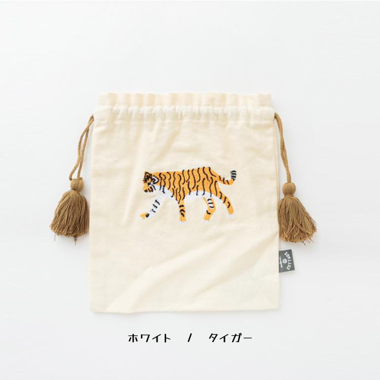 爆買 巾着｜アニマル刺繍巾着 Lサイズ｜KANKAN 小物入れ レディース