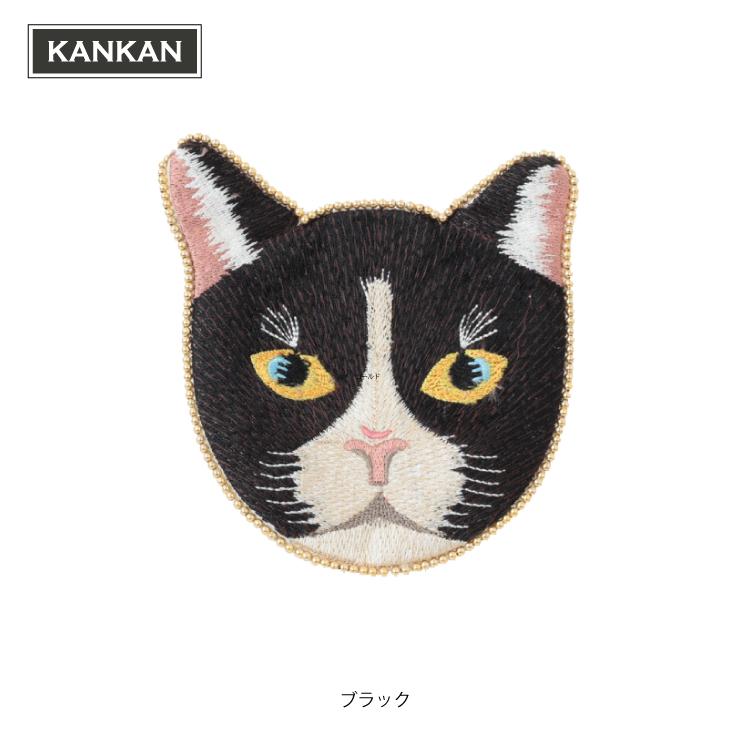 ポーチ | KANKAN キャットフェイス ダイカット 刺繍ポーチ 猫 ポーチ | KANKAN キャットフェイス ダイカット 刺繍ポーチ 猫