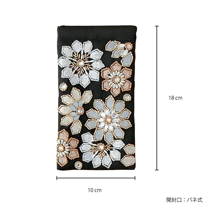 爆買 眼鏡ケース ビーズ 刺繍 KANKAN メガネケース 全2色 M42-2496 綿