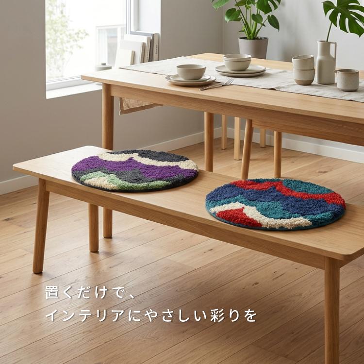 チェアパッド 座布団 echino Chair Pad 全4種 直径約35cm 円形 すべり