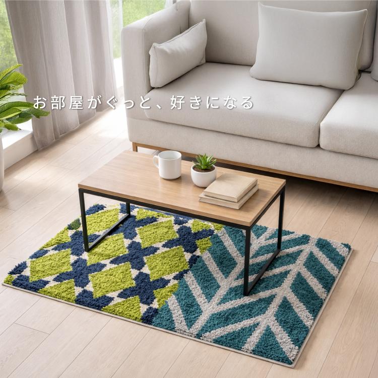 ラグマット echino Shaggy Rug Mat 全3種 約W90×L60cm すべり止め